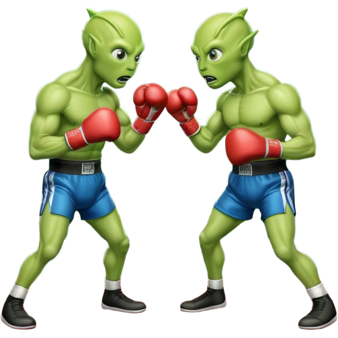 two aliens boxing
 emoji