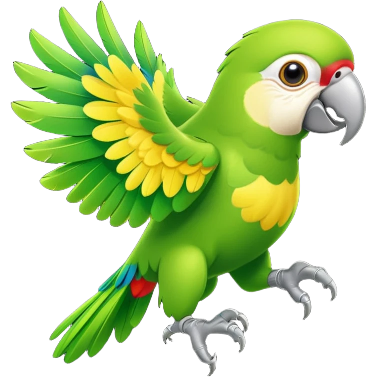 green parrot running away emoji