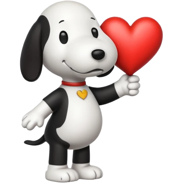 Snoopy holding heart  emoji