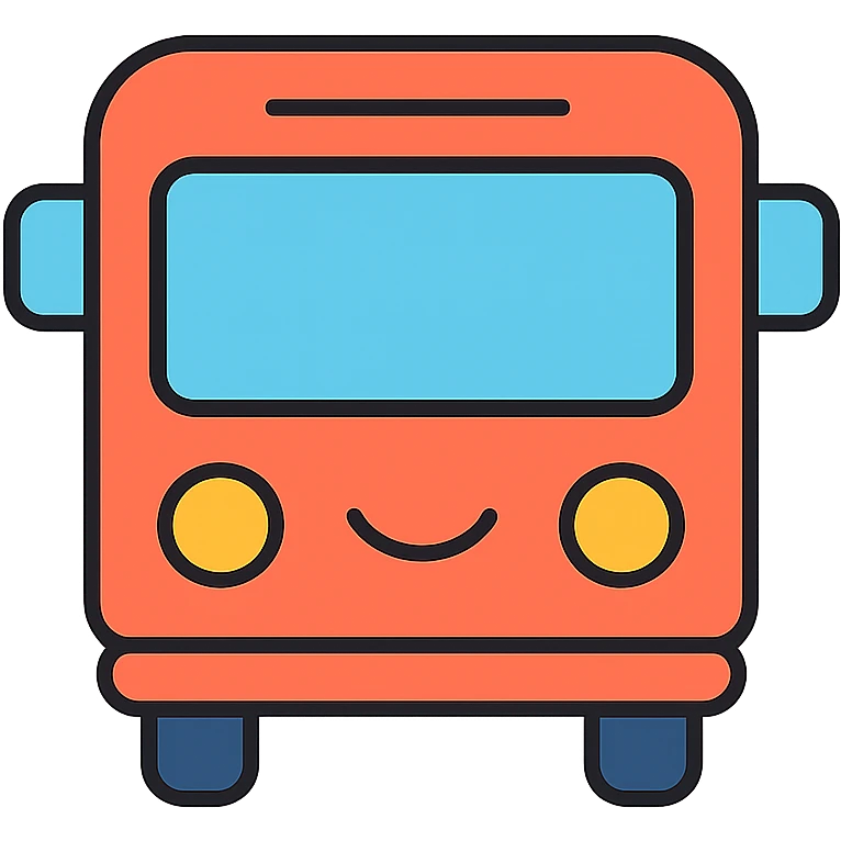 modern friendly bus icon for YouTube channel emoji
