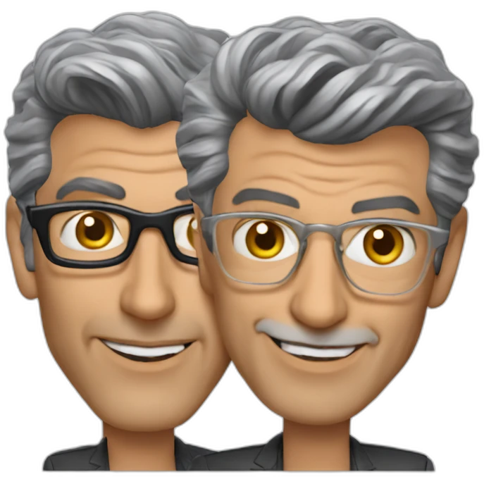George Clooney and Jeff Goldblum hybrid emoji