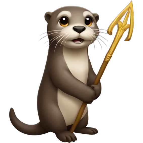 Otter holding trident emoji
