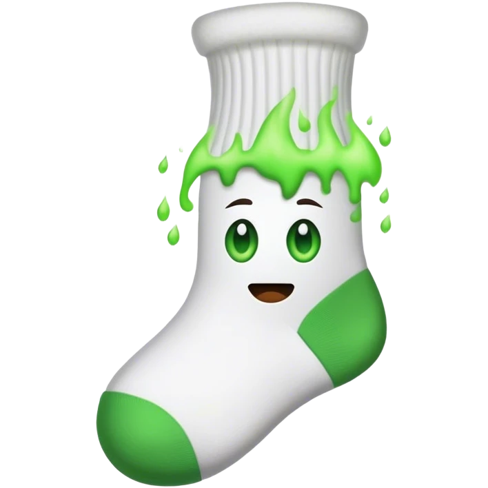 White sock with stink green fume emoji