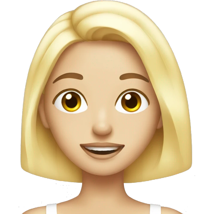 A blond girl doing her skincare  emoji