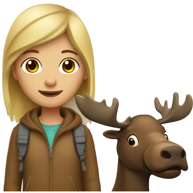 a girl and a moose emoji