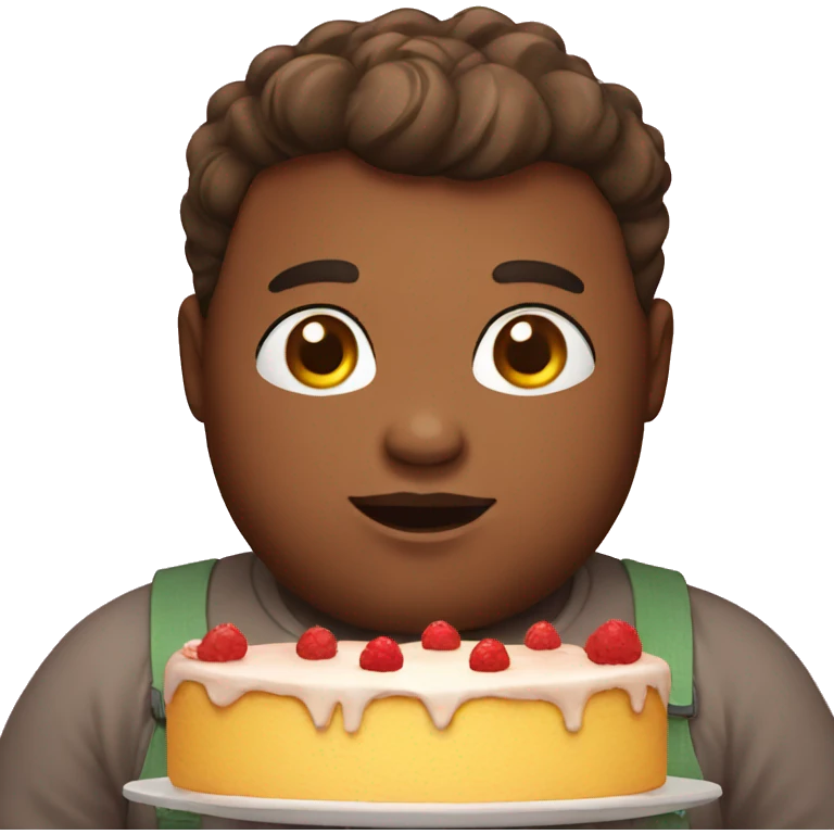 Fat boy with cake emoji