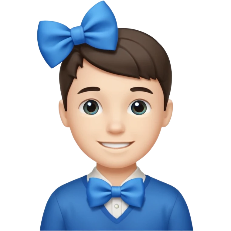 boy withblue bow emoji