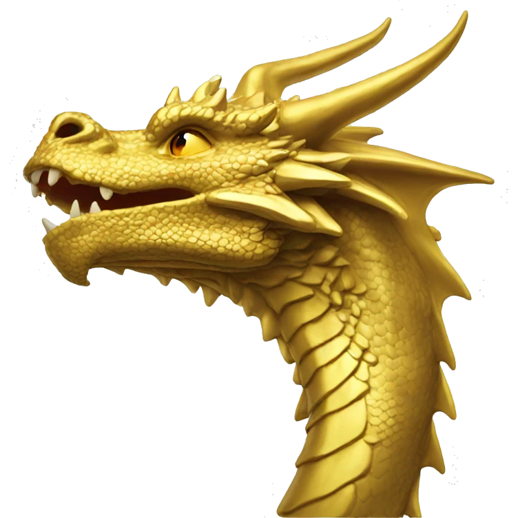 Gold dragon head  with thick neck  emoji