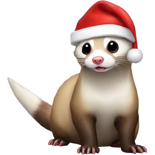 Ferret in a Santa hat emoji
