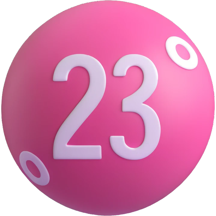 pink billiard ball with the number 23 inside a white circle emoji