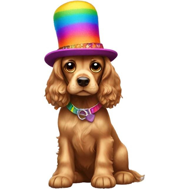 Cocker spaniel with hat  emoji