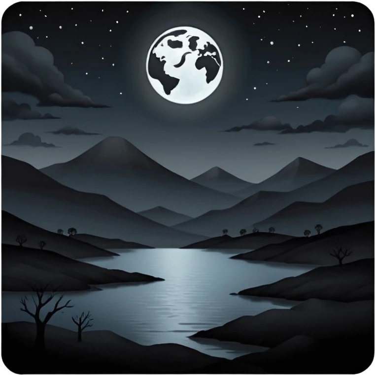 dark and eerie scene, the entire world covered in darkness. The sky is deep black with no stars or light, no moon, no glow just total void and silence. The atmosphere feels ominous and unsettling, as if darkness has swallowed everything. No characters, no visible light sources emoji