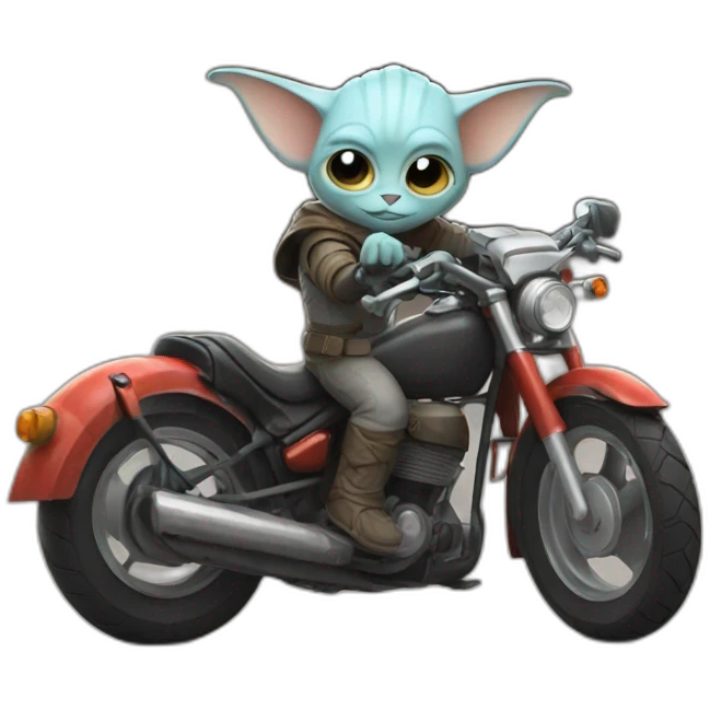 GROGU WITH MOTORCYCLE emoji