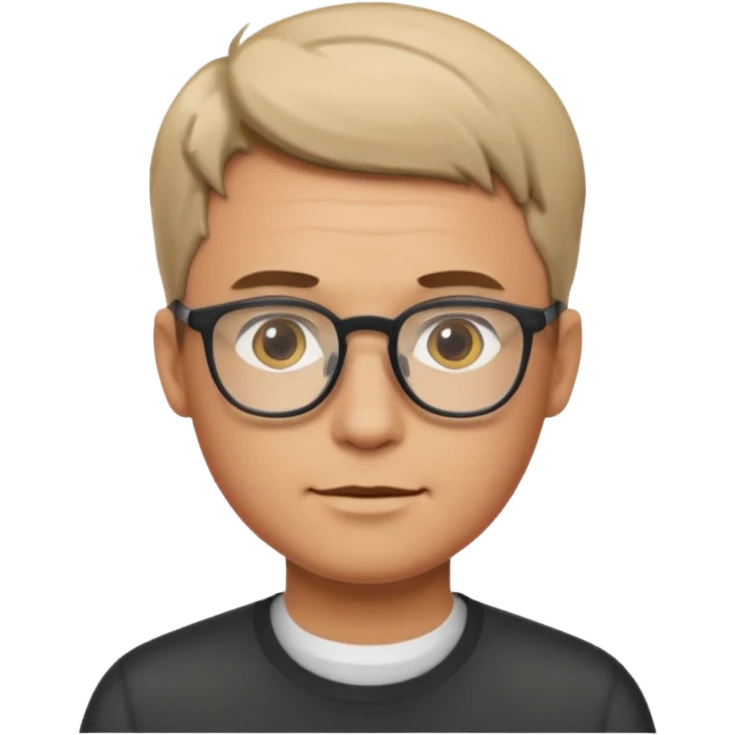 Guy with glasses and short hair emoji