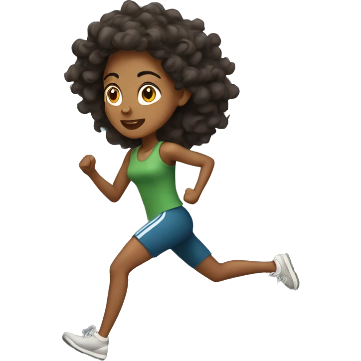 Ethiopian woman running with curly hair emoji