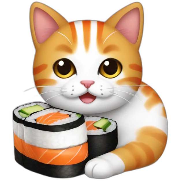Sushi sur un chat emoji