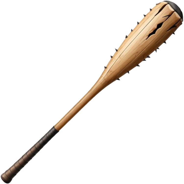 baseball bat with nails poking out from the bat from stranger things emoji