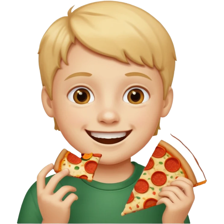 Child with pizza  emoji