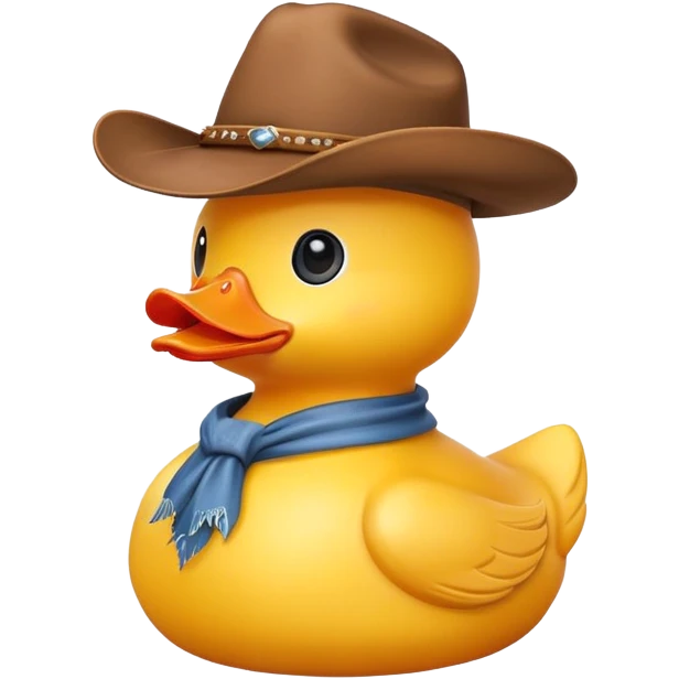 Yellow rubber duck wearing a brown cowboy hat emoji