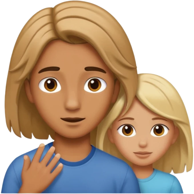 a boy putting a girls hair behind her ears emoji