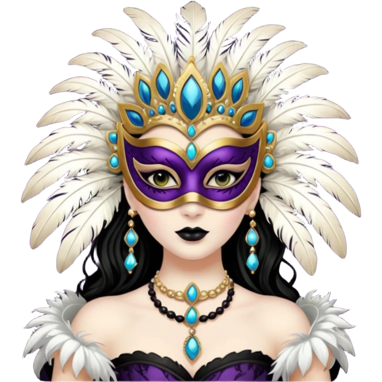 (the person is transformed into a masquerade gothic queen:1.5) emoji