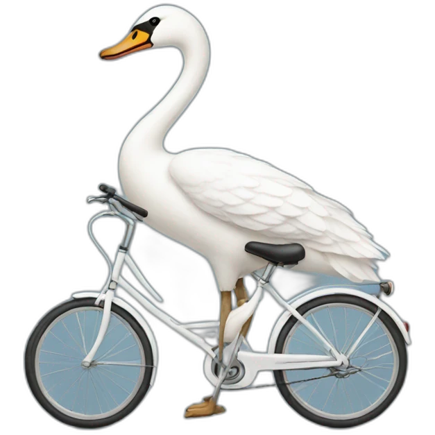 Swan on a bicycle emoji