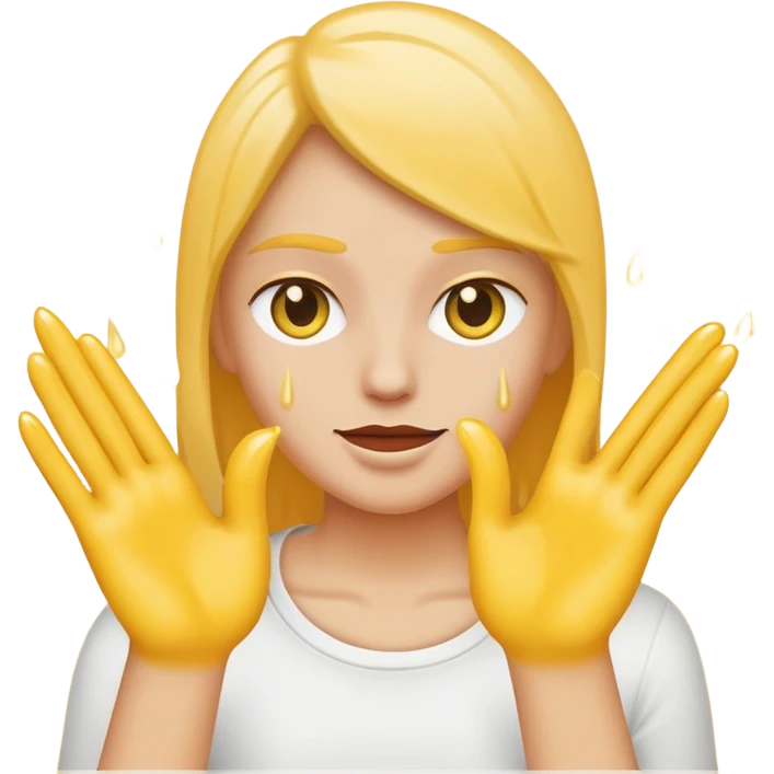 Yellow fingers in pussy while it squirts emoji