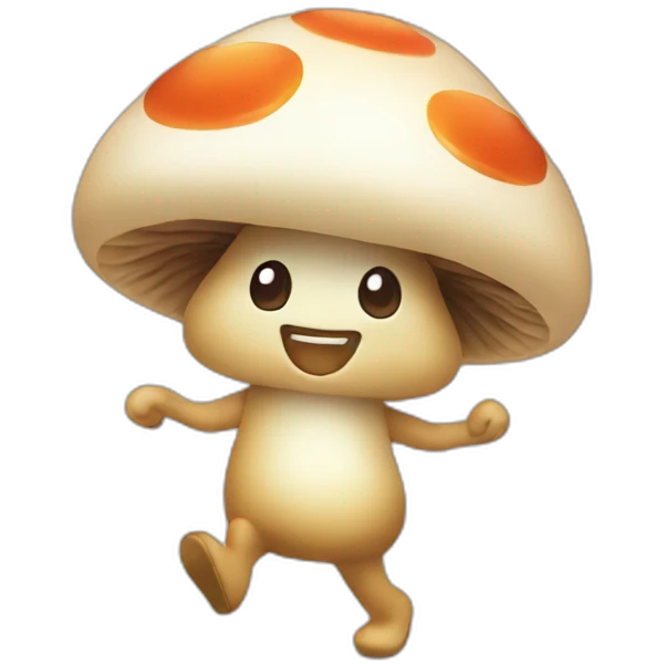 Cute mushroom dancing emoji