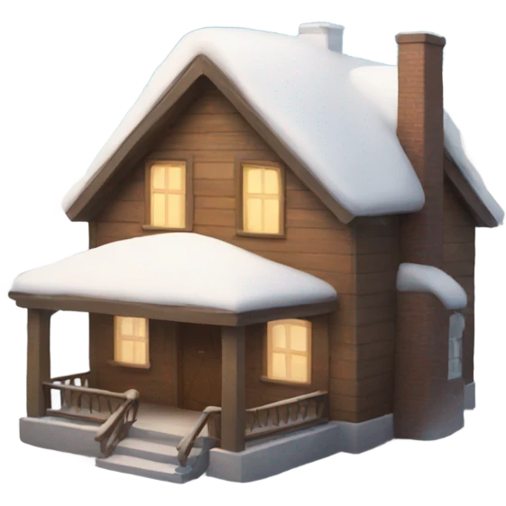 House with snow emoji