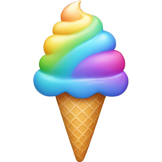 Rainbow ice cream emoji