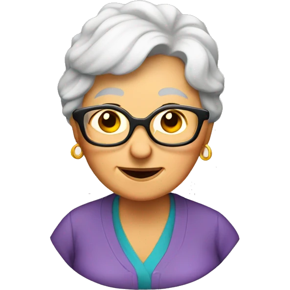 Grandma with a beer emoji
