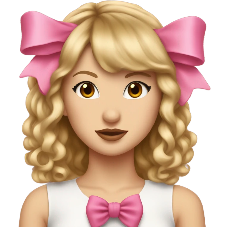 Taylor swift with a pink bow on her head emoji