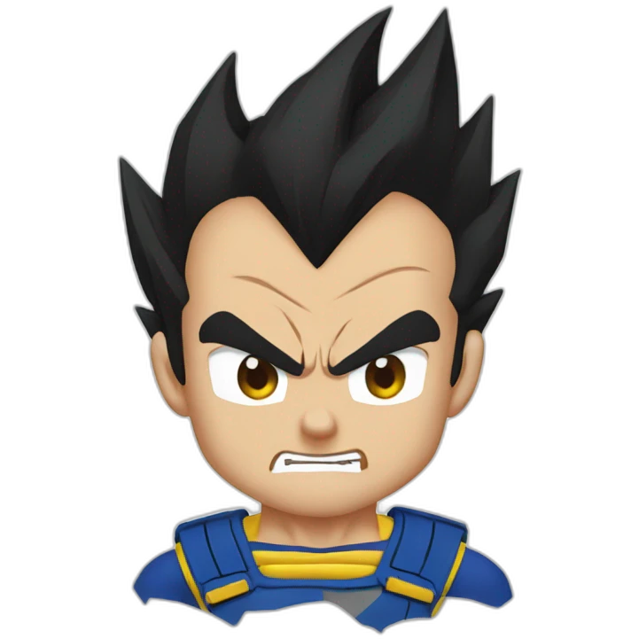Vegeta with destroy shirt emoji