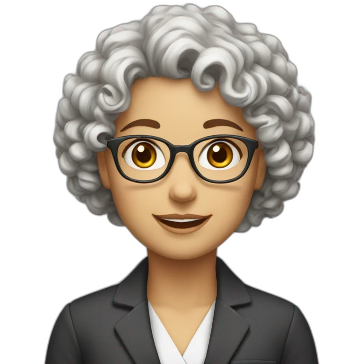 teacher-girl-curly hair-white face-happy emoji