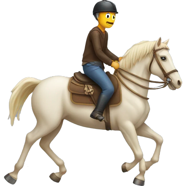 Person horse riding a bone emoji