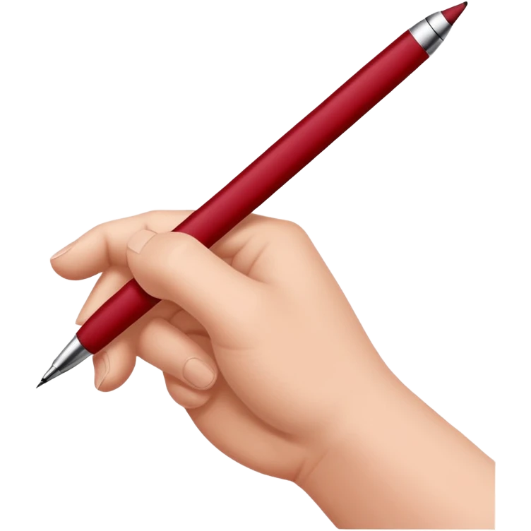 the hand writes with a dark red pen emoji