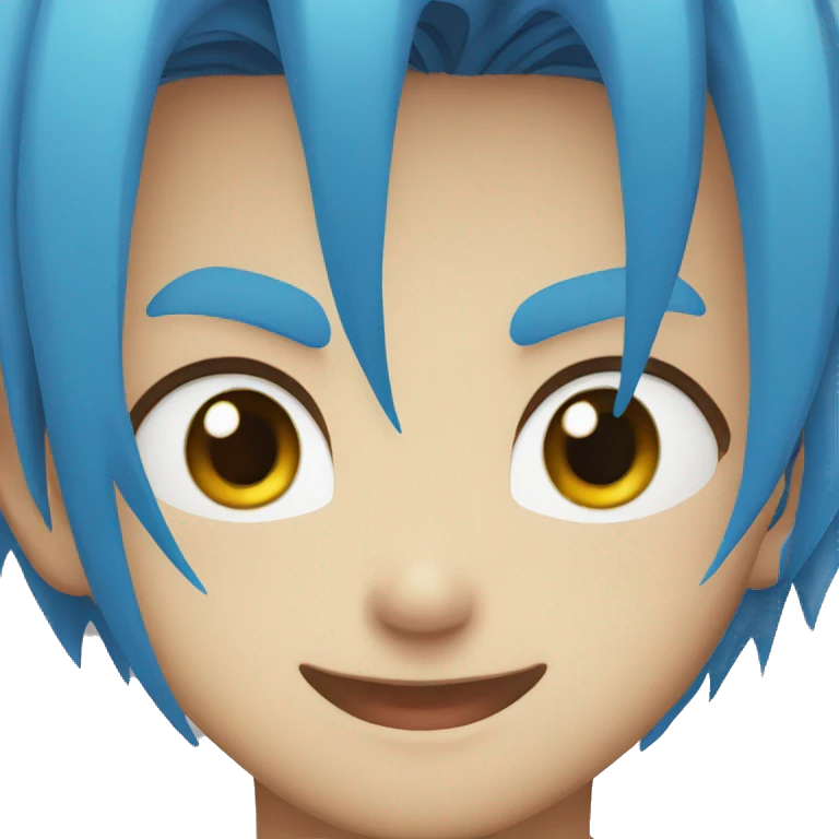 Songoku face with blue hair emoji