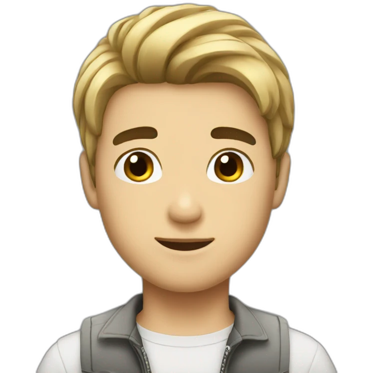 Handsome boy with black hair emoji