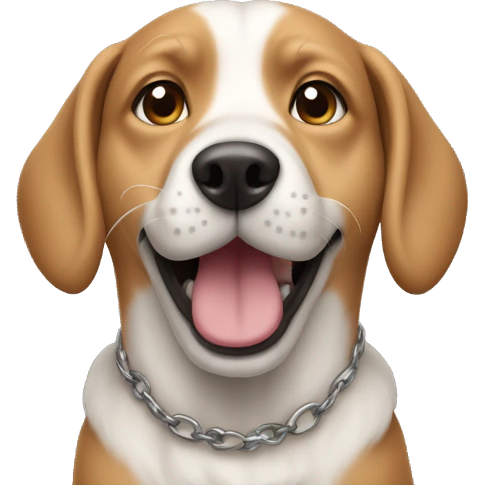 dog wearing a jodie emoji