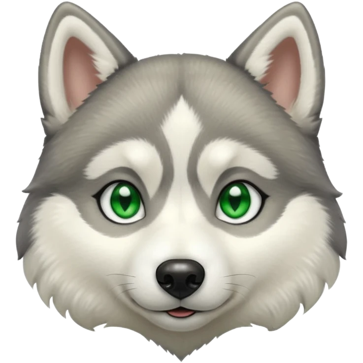husky face with sparkling green heart eyes emoji