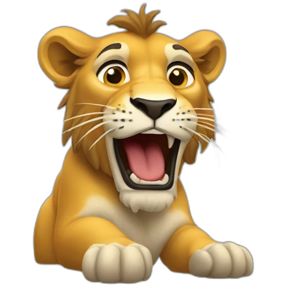 Un león sacando la lengua  emoji