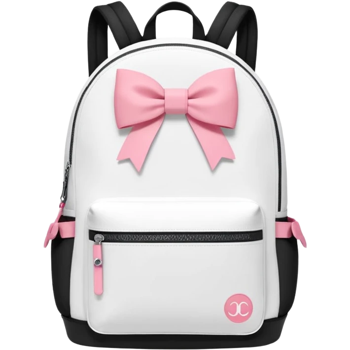 White lululemon backpack with pink bows emoji