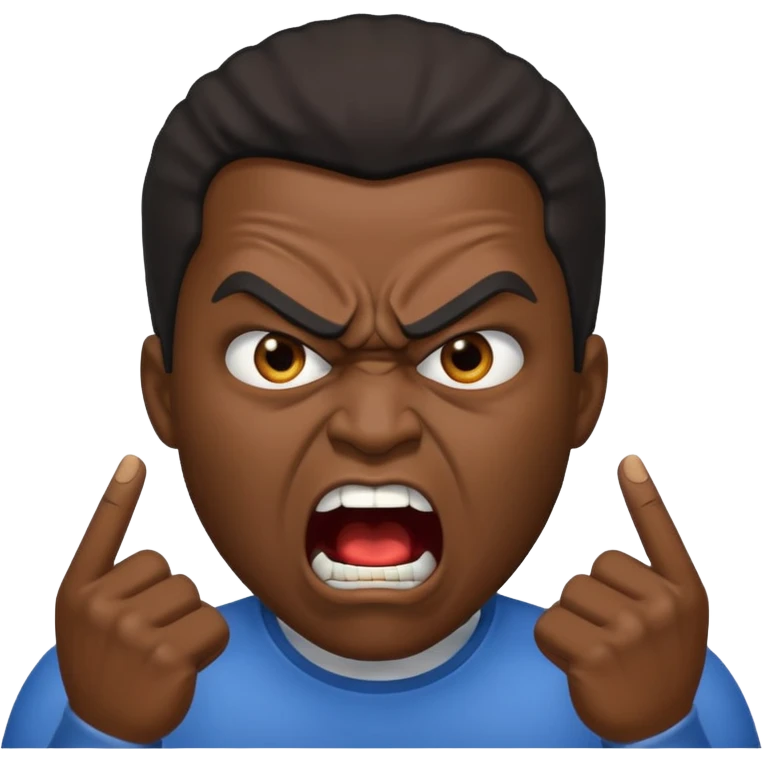 angry shouting black man emoji