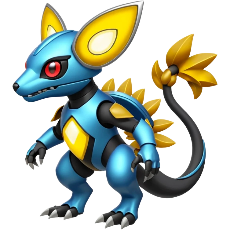 Futuristic Vernid-Primagen-Protogen-Fakémon-Pokémon-creature-fusion (full body) emoji