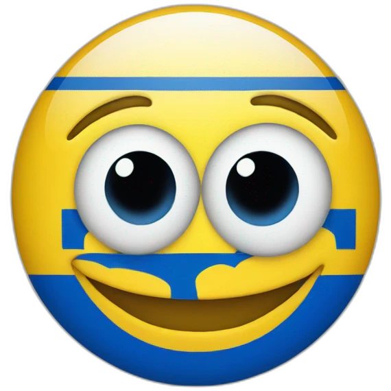 smiling face with swedish flag as eyes emoji