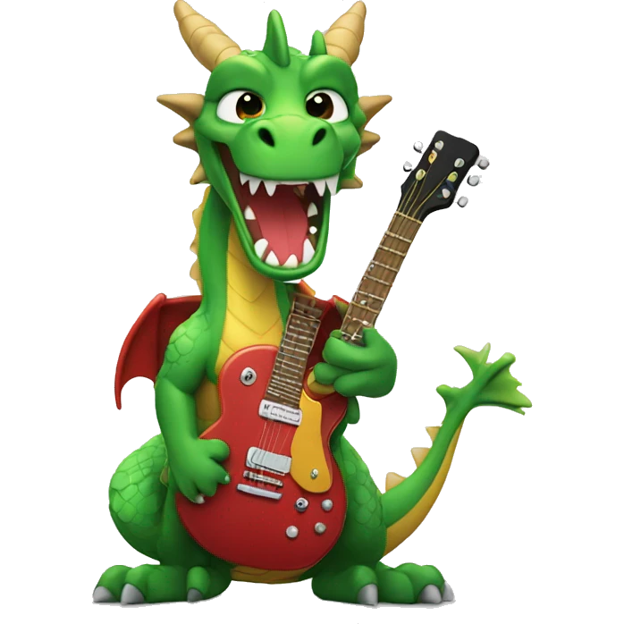 Dragon with guitar emoji