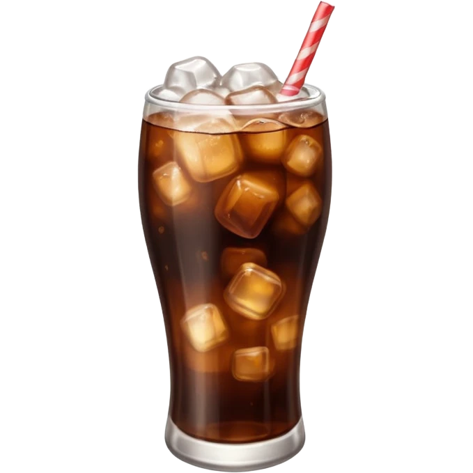 Iced cola emoji, rounded edges, soft highlights emoji