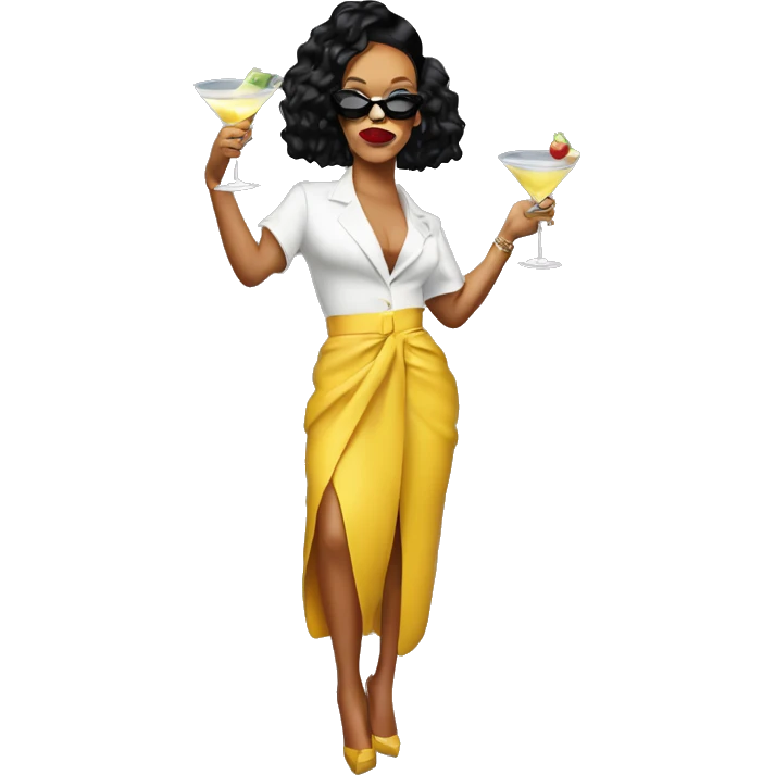 Rihanna holding a Martini  emoji