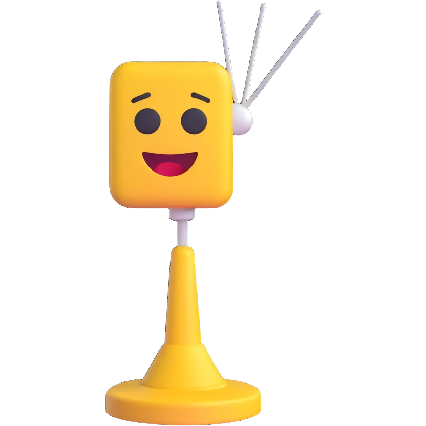 classic TV antenna, minimal, 3D emoji style emoji