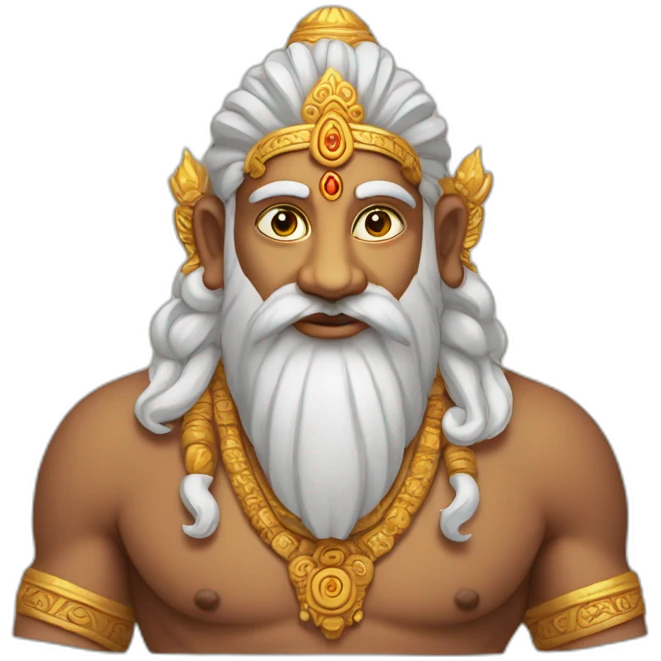 Brahma, Indian god, 4 faces emoji
